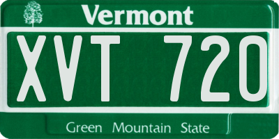 VT license plate XVT720