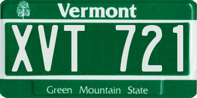 VT license plate XVT721