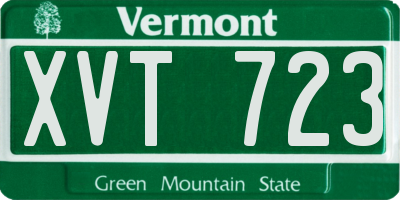 VT license plate XVT723