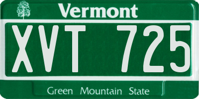 VT license plate XVT725