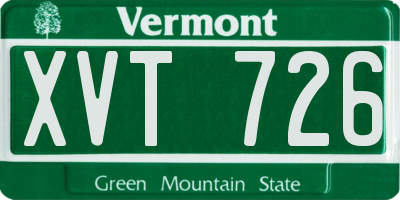VT license plate XVT726