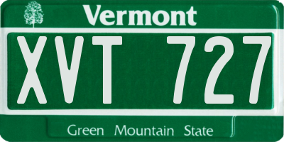 VT license plate XVT727