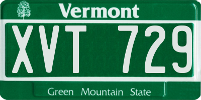 VT license plate XVT729