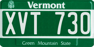 VT license plate XVT730
