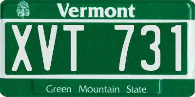 VT license plate XVT731