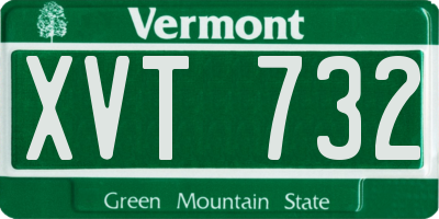 VT license plate XVT732