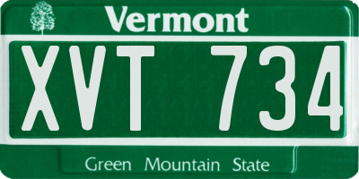 VT license plate XVT734