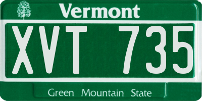 VT license plate XVT735