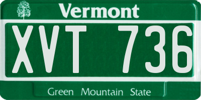 VT license plate XVT736