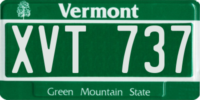 VT license plate XVT737