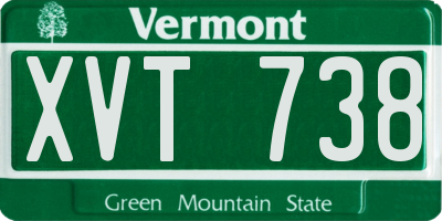 VT license plate XVT738