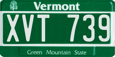 VT license plate XVT739