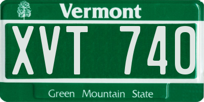 VT license plate XVT740