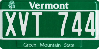 VT license plate XVT744