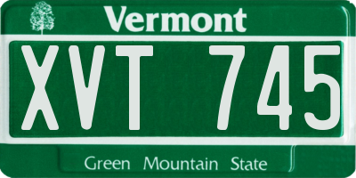 VT license plate XVT745