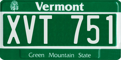 VT license plate XVT751