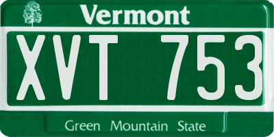 VT license plate XVT753