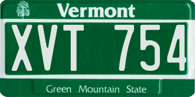 VT license plate XVT754