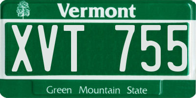VT license plate XVT755