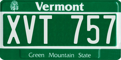 VT license plate XVT757