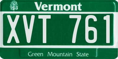 VT license plate XVT761