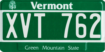VT license plate XVT762