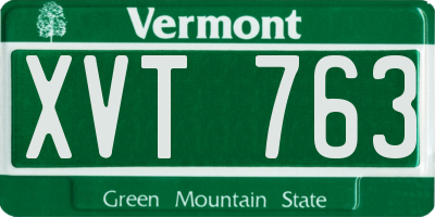 VT license plate XVT763