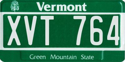 VT license plate XVT764