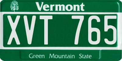 VT license plate XVT765
