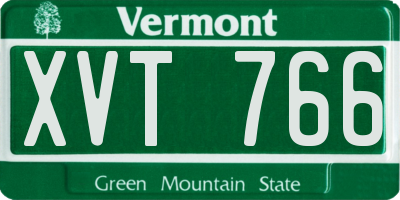 VT license plate XVT766