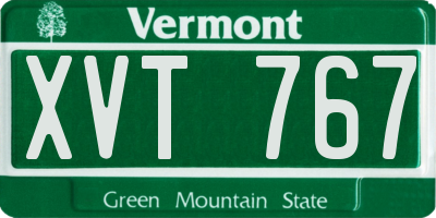 VT license plate XVT767