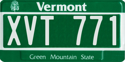 VT license plate XVT771