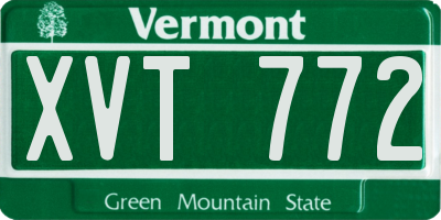 VT license plate XVT772
