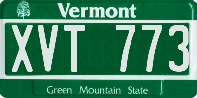 VT license plate XVT773