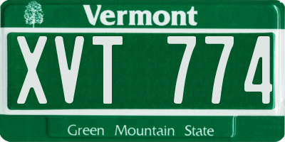 VT license plate XVT774