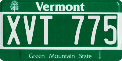 VT license plate XVT775