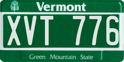 VT license plate XVT776