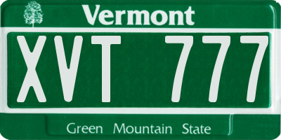 VT license plate XVT777