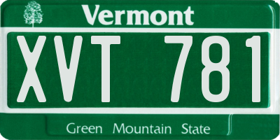 VT license plate XVT781