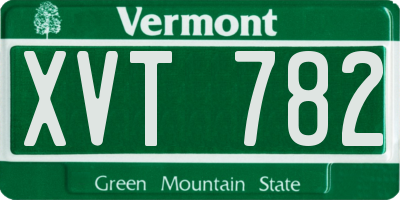 VT license plate XVT782