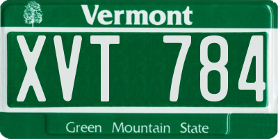 VT license plate XVT784