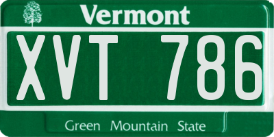 VT license plate XVT786