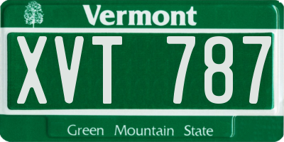 VT license plate XVT787