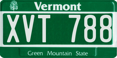 VT license plate XVT788
