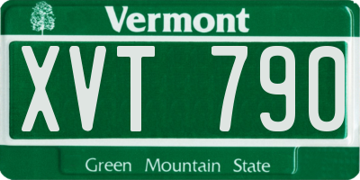 VT license plate XVT790