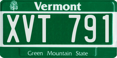 VT license plate XVT791
