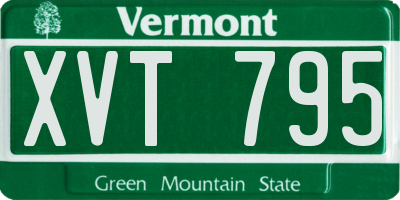 VT license plate XVT795