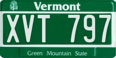 VT license plate XVT797