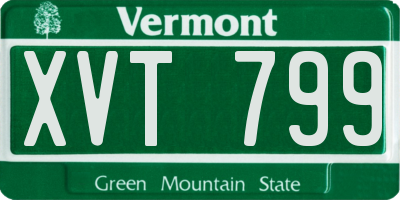VT license plate XVT799