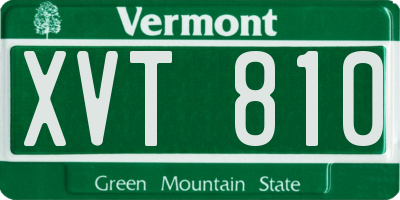 VT license plate XVT810